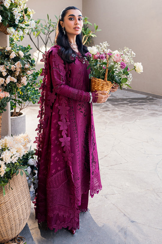 Lawn-3PC Embroidered Shirt with Organza Embroidered Dupatta-1360