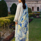 Dhanak-3PC Embroidered Shirt with Digital Printed Wool Shawl -3347