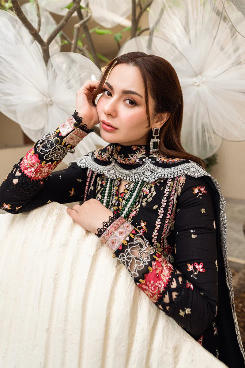 Lawn-3PC Embroidered Shirt with Organza Embroidered Dupatta-1253