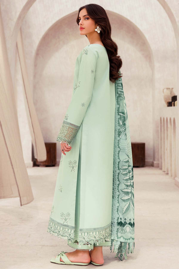 Dhanak-3PC Embroidered Shirt with Digital Printed Wool Shawl - 3279
