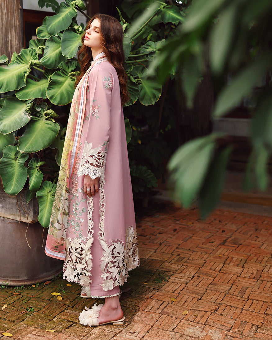 Dhanak-3PC Embroidered Shirt with Digital Printed Wool Shawl - 6384