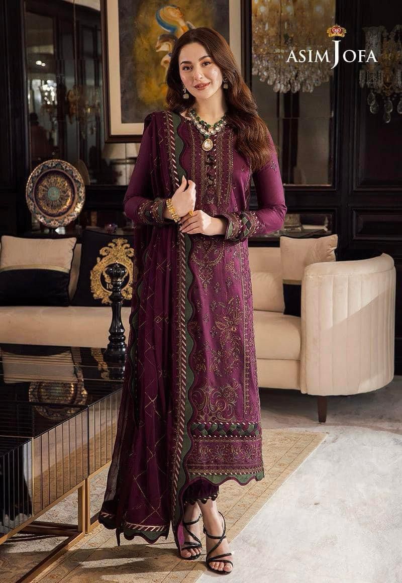 ASIM JOFA 3PC Lawn Embroidered With Chiffon Embroidered Dupatta-412