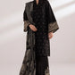 Dhanak-3PC Embroidered Shirt with Digital printed wool shawl - 3121