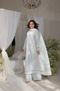 Dhanak-3PC Embroidered Shirt with Chiffon Digital Printed Dupatta - 6103