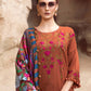 Dhanak-3PC Embroidered Shirt with Digital Printed Wool Shawl - 3462