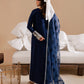 Dhanak-3PC Embroidered Shirt with Digital Printed Wool Shawl - 3367