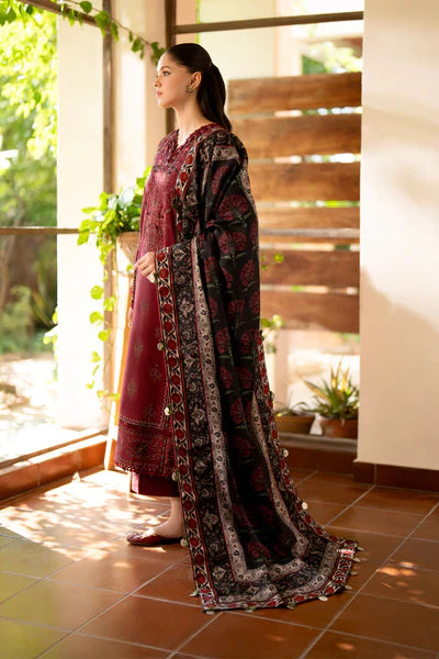 BAROQUE Lawn-3PC Embroidered With Digital Printed Dupatta-1010