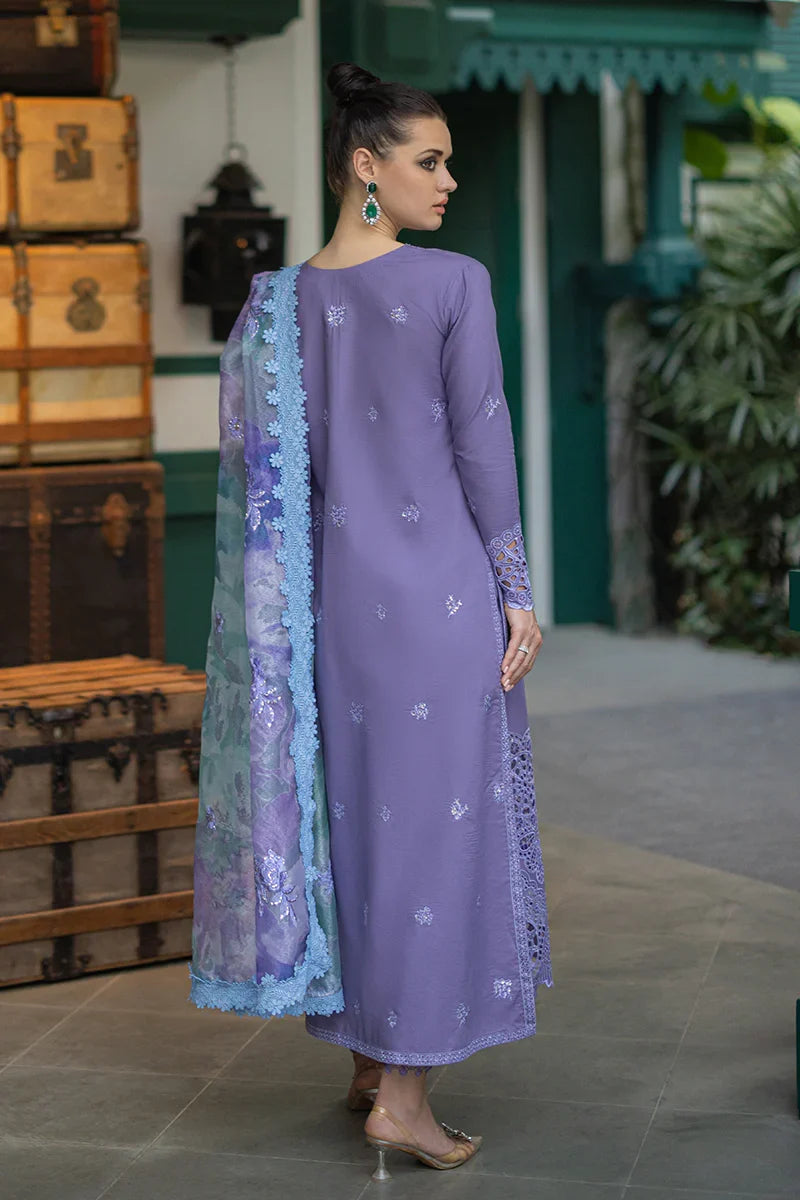 Dhanak-3PC Embroidered Shirt with Digital Printed Wool Shawl - 3291
