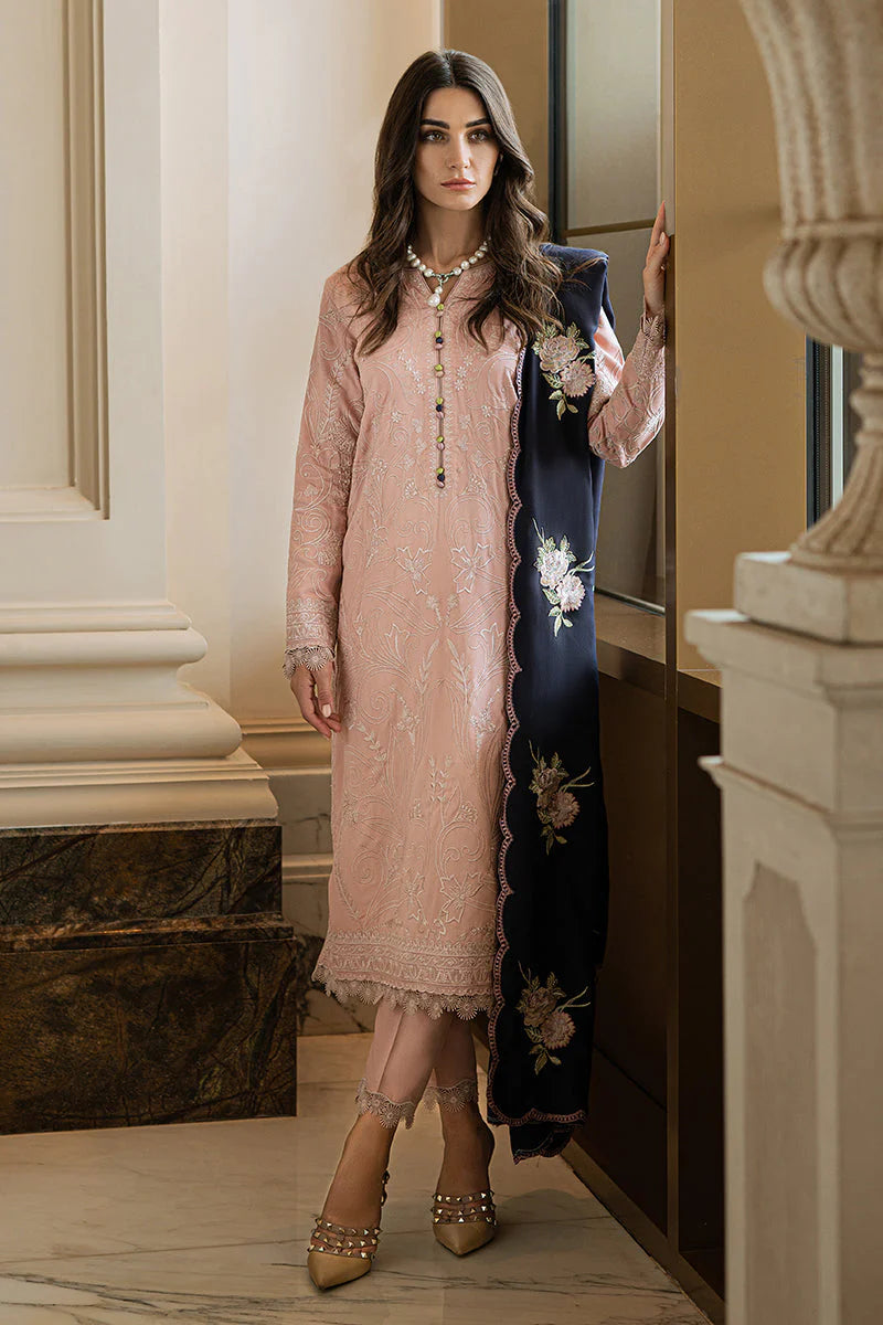 MUSHQ Dhanak 3PC Embroidered With Dhanak Embroidered Shawl-107