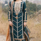 QALAMKAR 3PC Embroidered With Organza Embroidered Dupatta-123