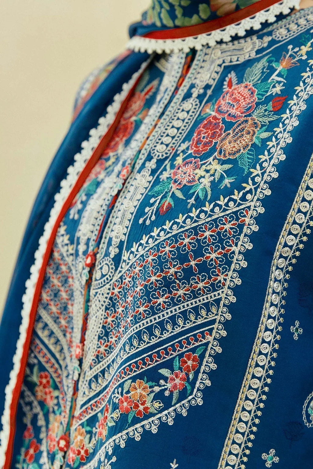 3PC Lawn Embroidered Shirt With Digital Printed Jauqard Dupatta-5033