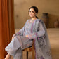 Lawn-3PC Chikakari Embroidered Shirt With Organza Printed Dupatta-5172