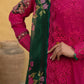 Dhanak-3PC Embroidered Shirt with Digital Printed Wool Shawl -3408