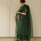 Dhanak-3PC Embroidered Shirt with Organza Sequence Embroidered Dupatta - 3444