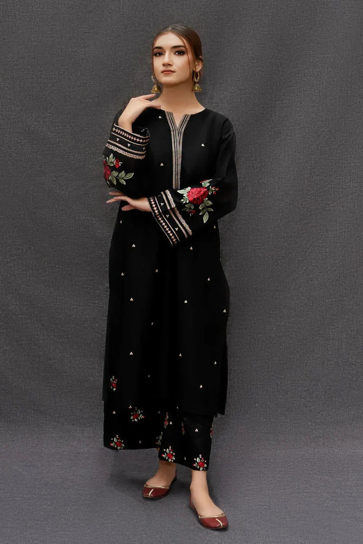 Dhanak-3PC Embroidered Shirt with Digital Printed Wool Shawl - 167