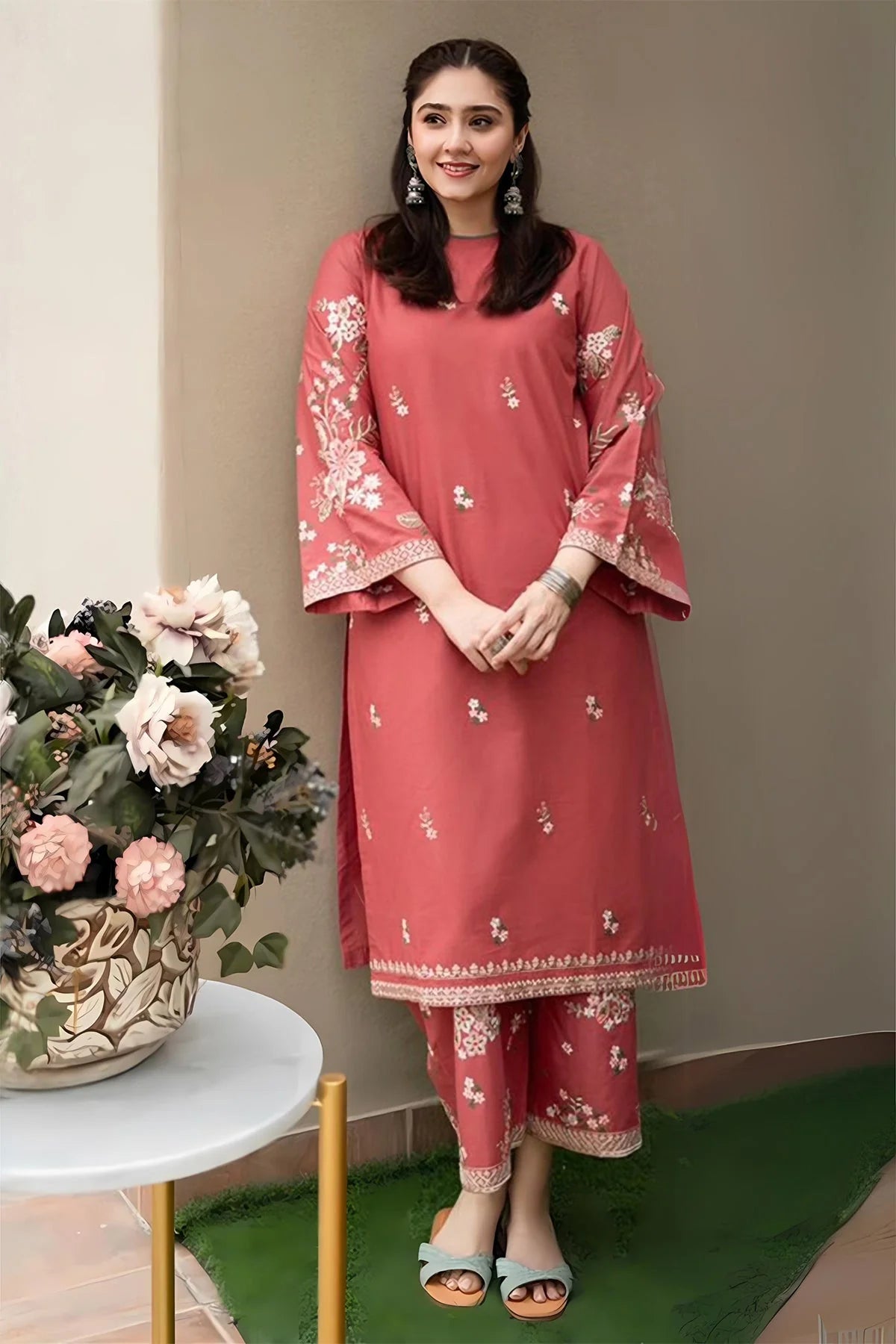 URGE 2PC LAWN EMBROIDERED SHIRT AND TROUSER-422