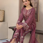 Dhanak-3PC Embroidered Shirt with Chiffon Embroidered Dupatta-3286