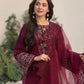 Dhanak-3PC Embroidered Shirt with Organza Embroidered Dupatta- 3285