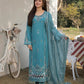 Dhanak-3PC Embroidered Shirt with Chiffon Embroidered Dupatta-3276