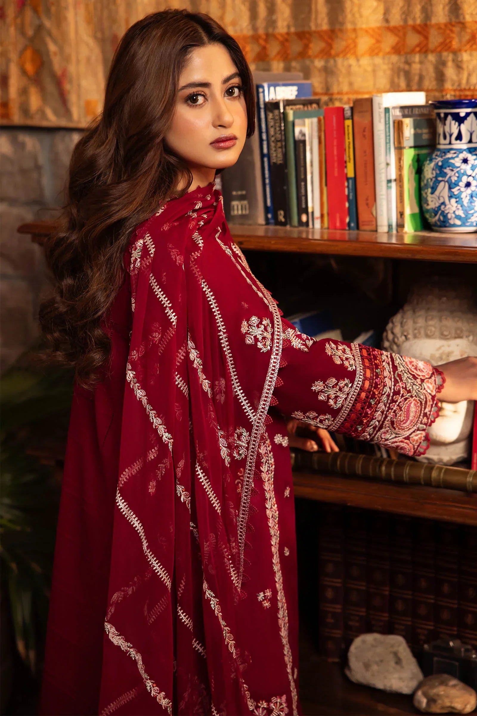 ZAHA 3PC Lawn Embroidered With Chiffon Embroidered Dupatta-452