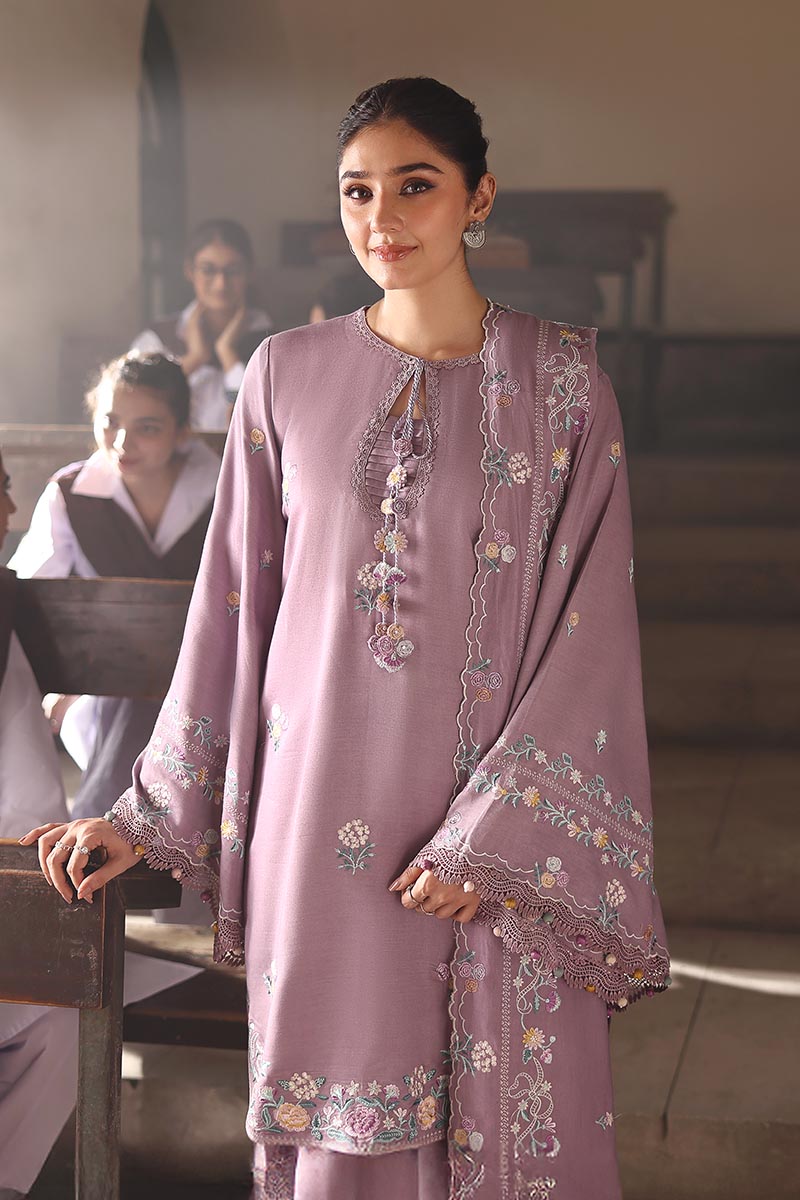 Dhanak-3PC Embroidered Shirt with Chiffon Embroidered Dupatta - 3557
