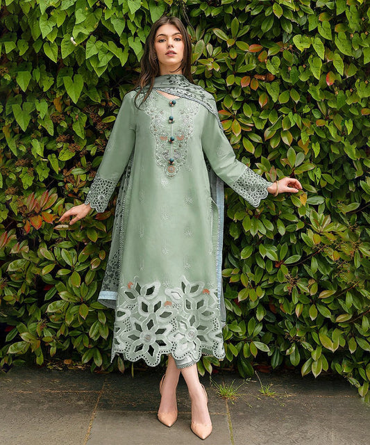 Lawn-3PC Embroidered Shirt with Digital Printed Jacquard Dupatta- 5171