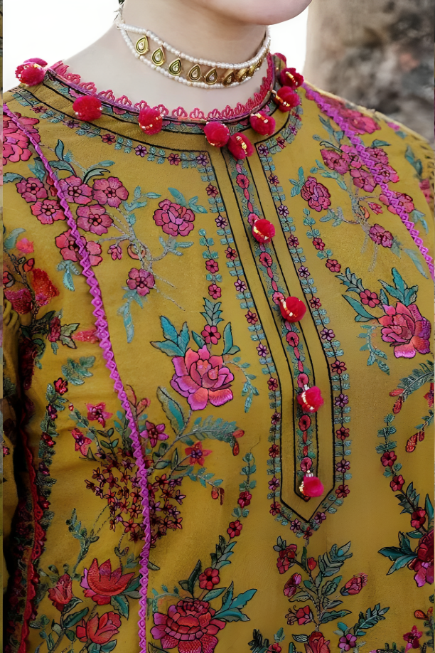 Hussain Rehar Dhanak 3PC Embroidered With Digital Printed Dupatta-1303