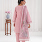 Lawn-3PC Chikankari Embroidered With Digital Printed Jacquard Dupatta-5159