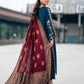 Dhanak-3PC Embroidered Shirt with Digital Printed Wool Shawl -262