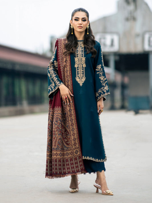 Lawn-3PC Embroidered With Digital Printed Jacquard Dupatta-5217