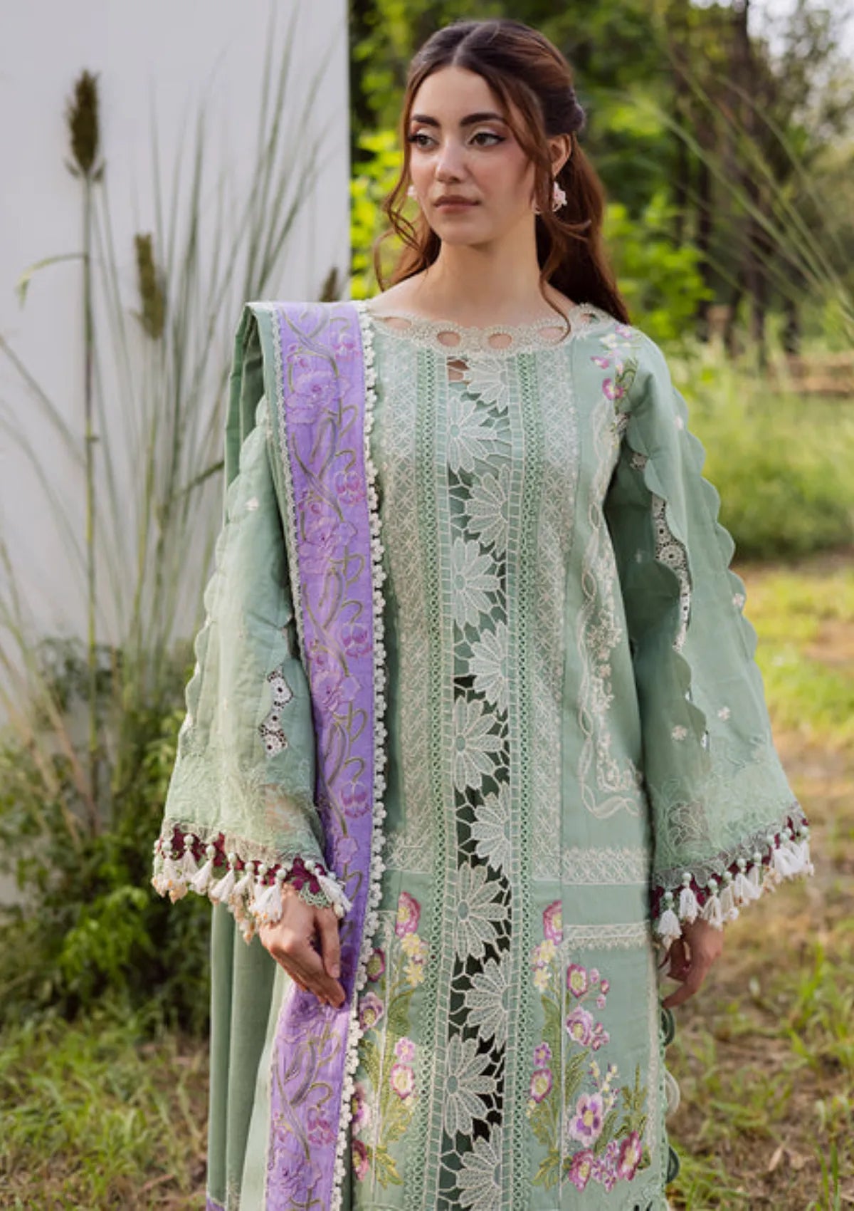 Lawn-3PC Embroidered With Khadi Net Embroidered Dupatta-5288