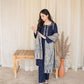 AISLING Dhanak 3PC Embroidered With Digital Printed Wool Shawl-629