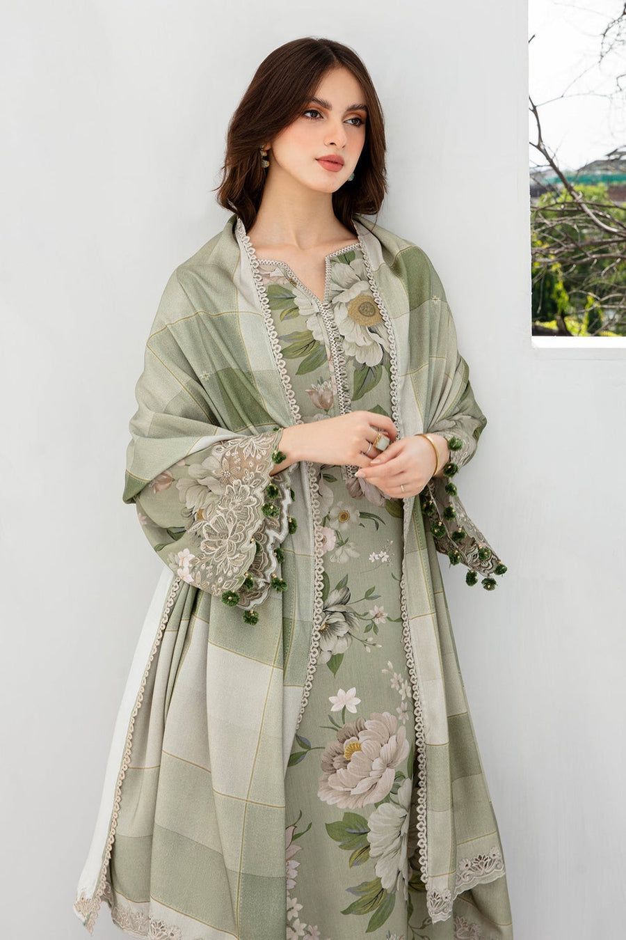 BAROQUE - 3PC Lawn Printed Shirt With Voile Printed Dupatta-763