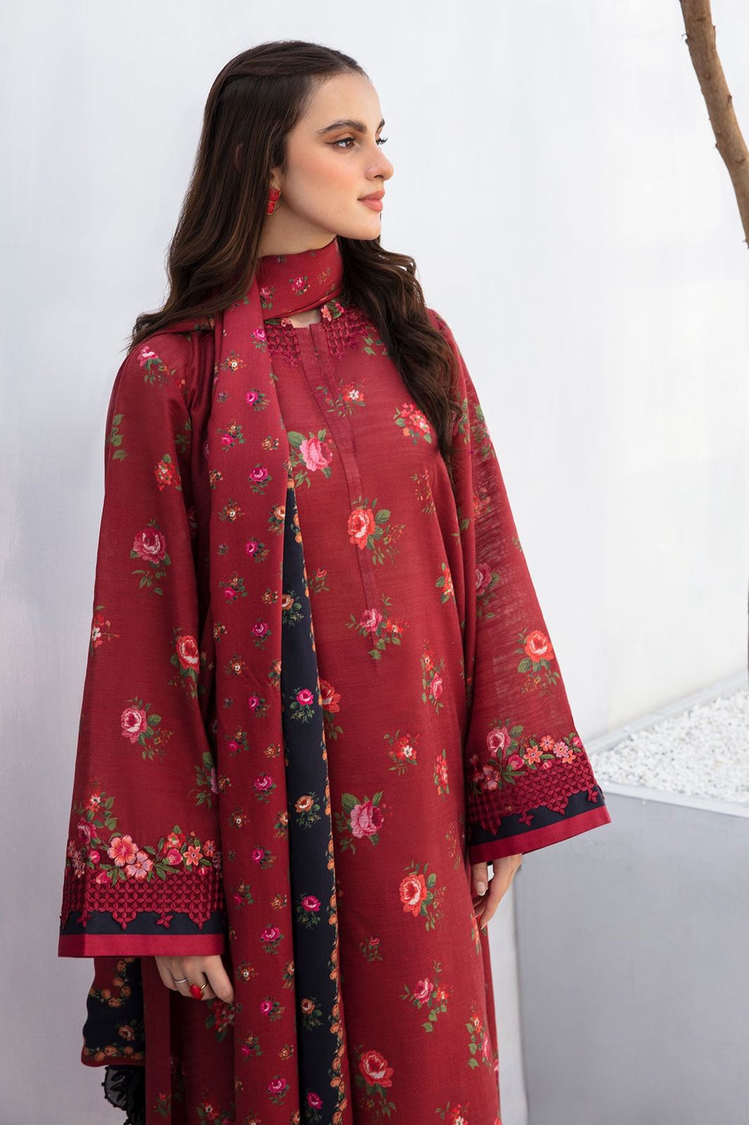 BAROQUE 3PC Lawn Printed Shirt With Voile Printed Dupatta-765