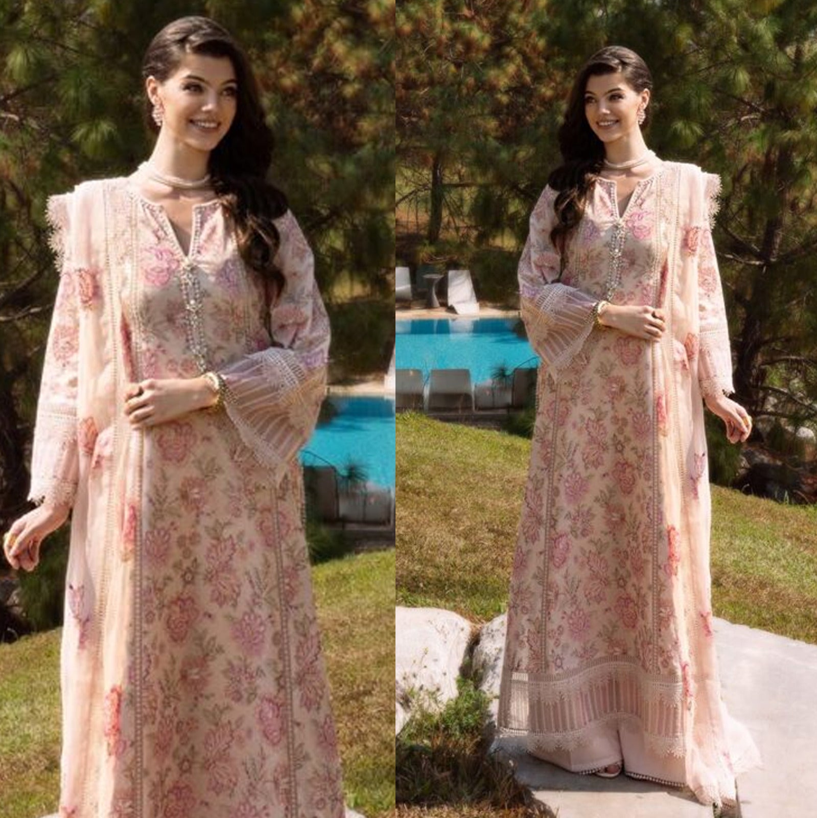 Bareeze Lawn 3PC Embroidered With Chiffon Embroidered Dupatta-447