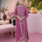 Dhanak-3PC Embroidered Shirt with Chiffon Embroidered Dupatta - 3393