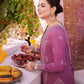 Dhanak-3PC Embroidered Shirt with Chiffon Embroidered Dupatta - 3393