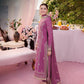 Dhanak-3PC Embroidered Shirt with Chiffon Embroidered Dupatta - 3393