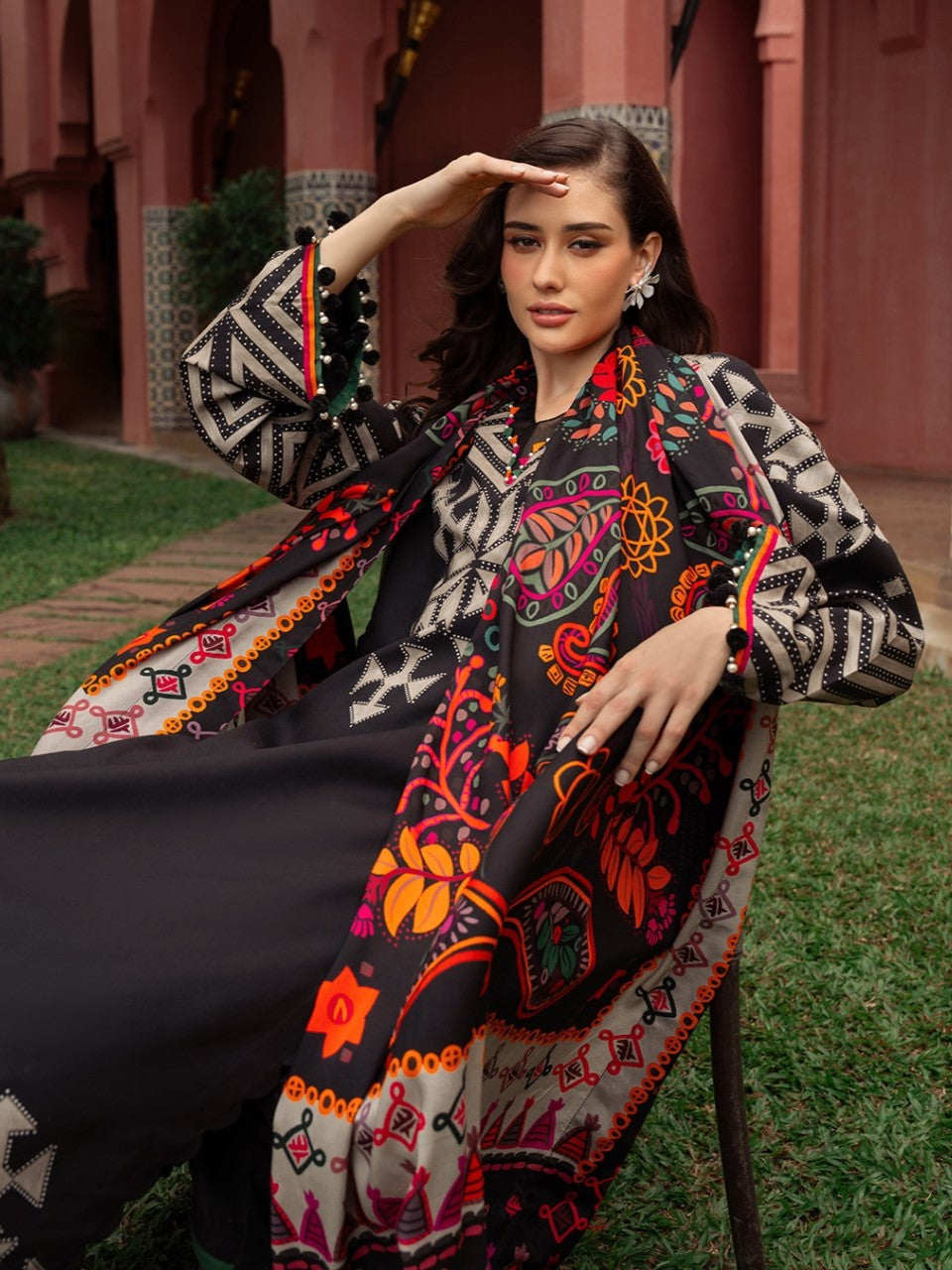 3PC LAWN PRINTED SHIRT WITH VOILE PRINTED DUAPTTA - 4011