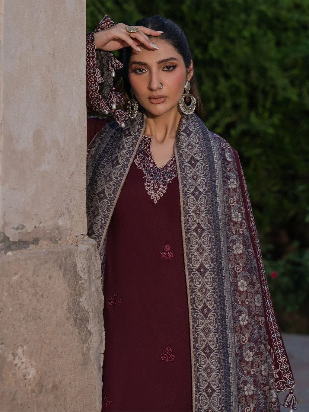 Lawn 3PC Embroidered Shirt with Digital Printed Jacquard Dupatta-5047