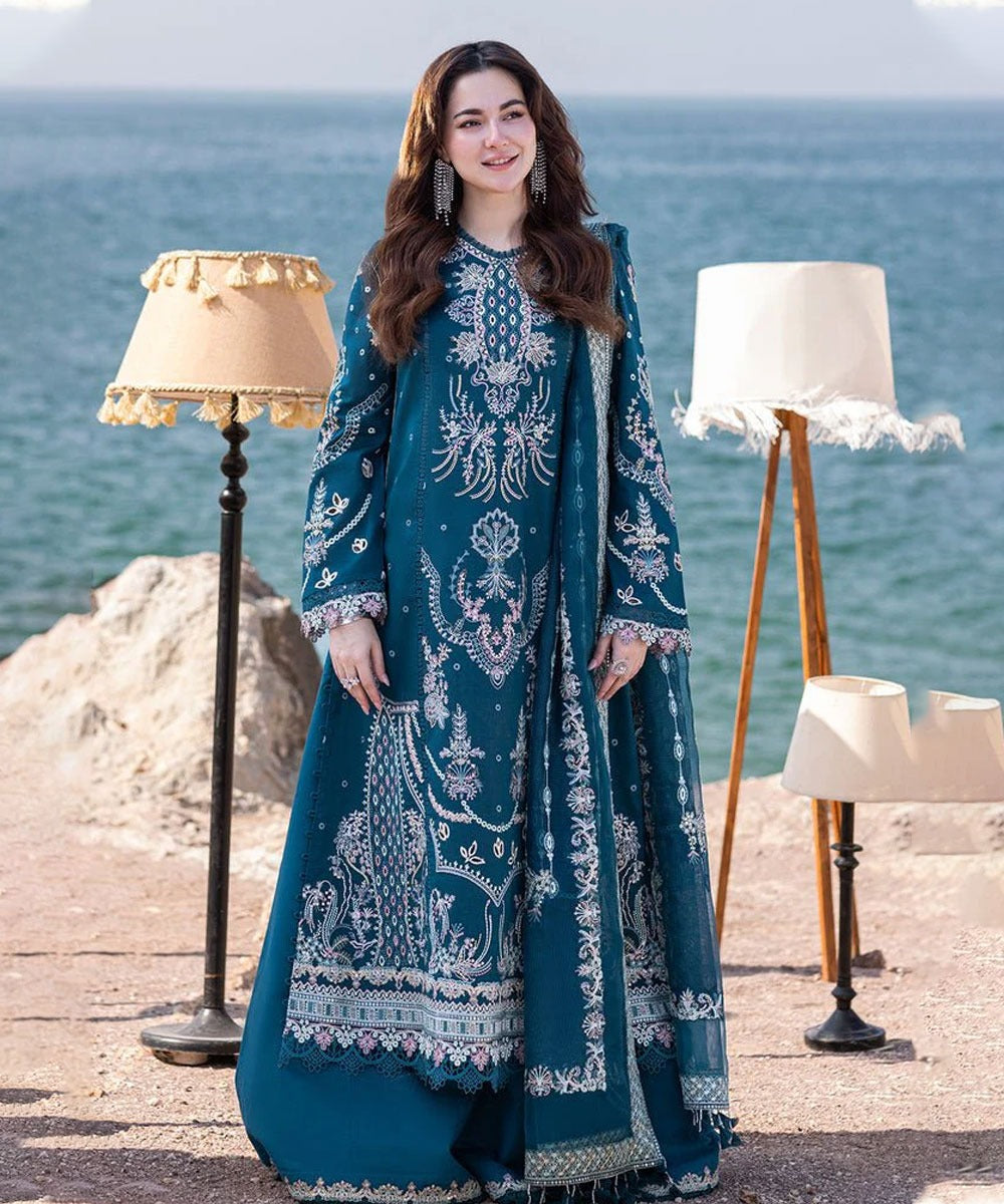 Lawn-3PC Embroidered Shirt with Organza Embroidered Dupatta-5177