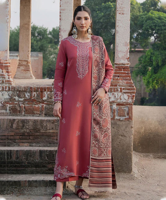 Lawn-3PC Embroidered Shirt with Digital Printed Jacquard Dupatta-5053