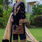 Velvet-3pc Embroidered with Masoori Embroidered Dupatta-954