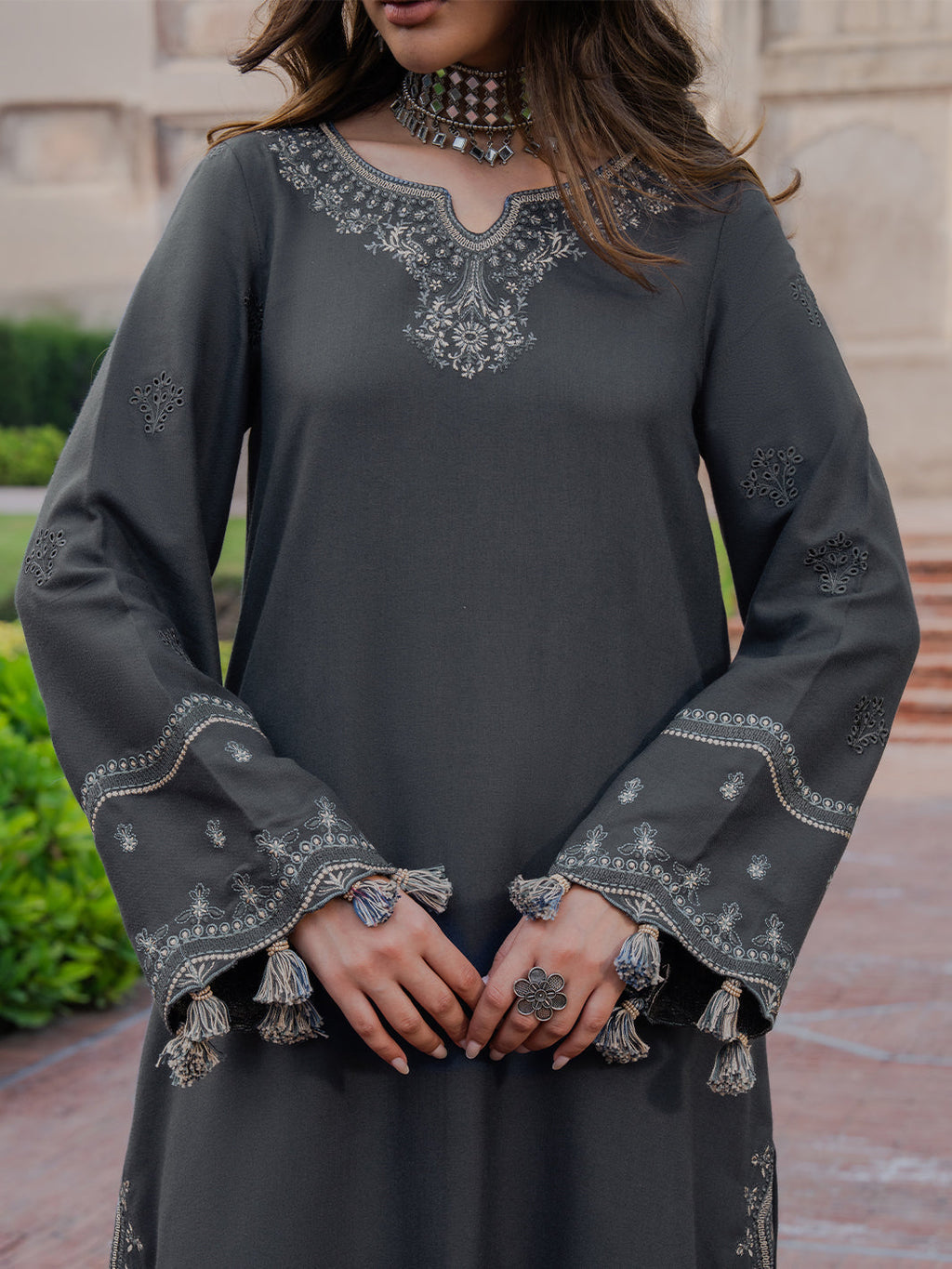 Lawn-3PC Embroidered with Digital Printed Jacquard Dupatta-5050