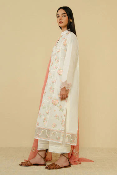 3PC Embroidered With Dhanak Embroidered Dupatta-203