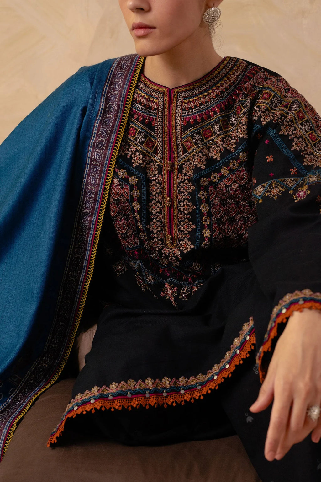 Dhanak 3PC Embroidered-652