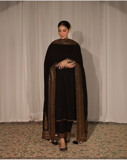 Lawn-3PC Embroidered Shirt with Organza Sequins Embroidered Dupatta- 5135