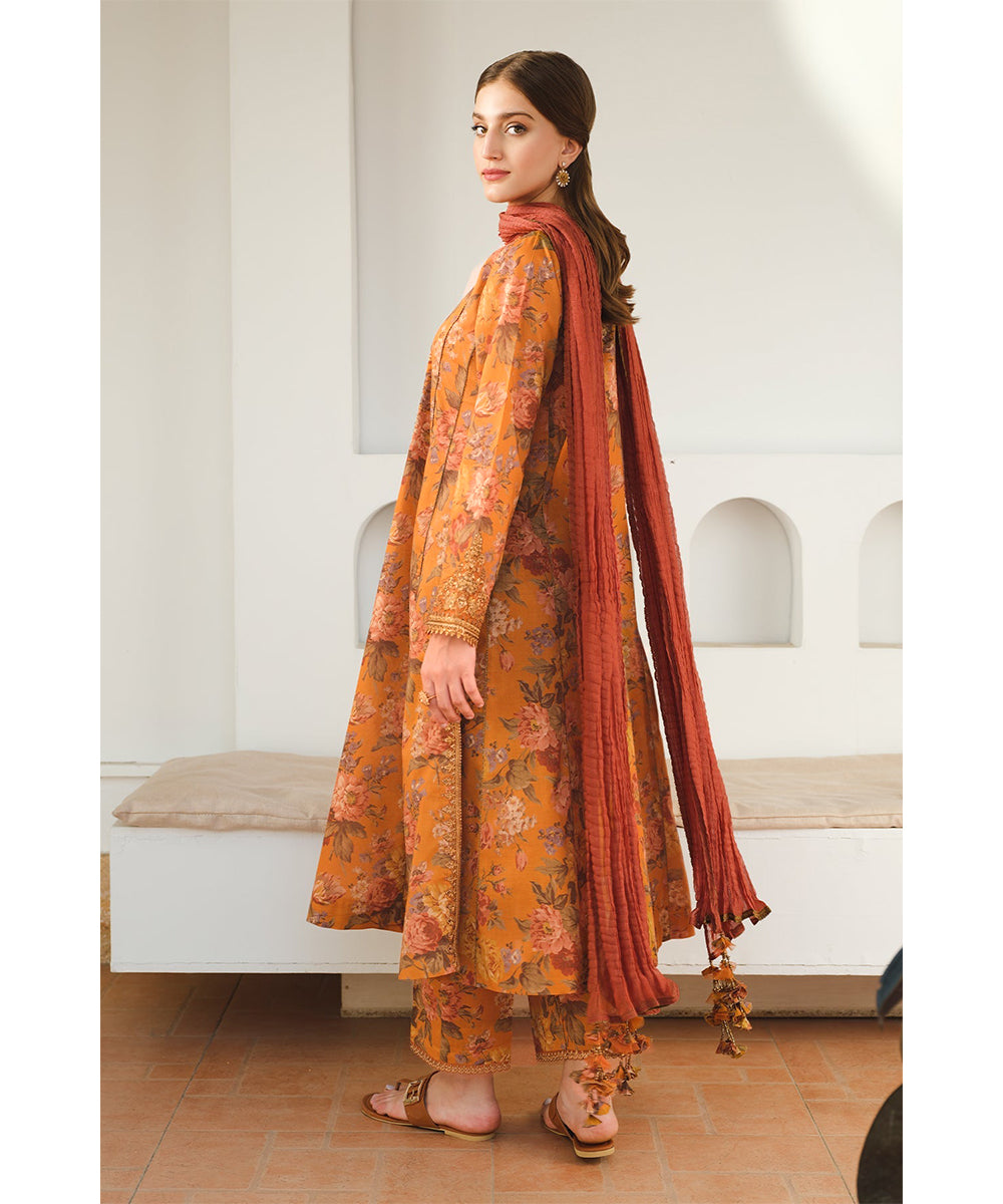 BAROQUE KHADDAR 3PC WITH KHADDAR PRINTED SHIRT & TROUSER-908