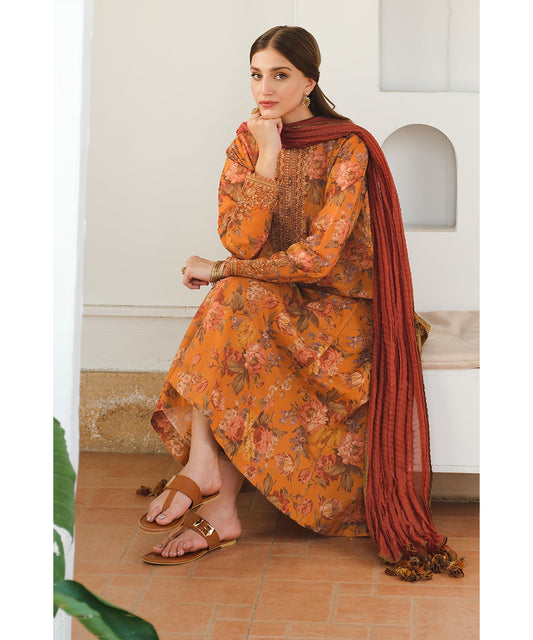 BAROQUE KHADDAR 3PC WITH KHADDAR PRINTED SHIRT & TROUSER-908