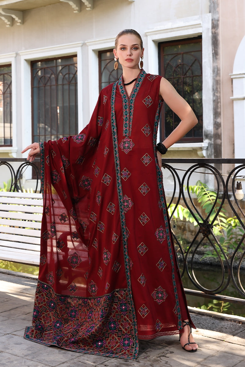 Bareeze Dhanak 3PC Embroidered With Full Embroidered Shawl-129